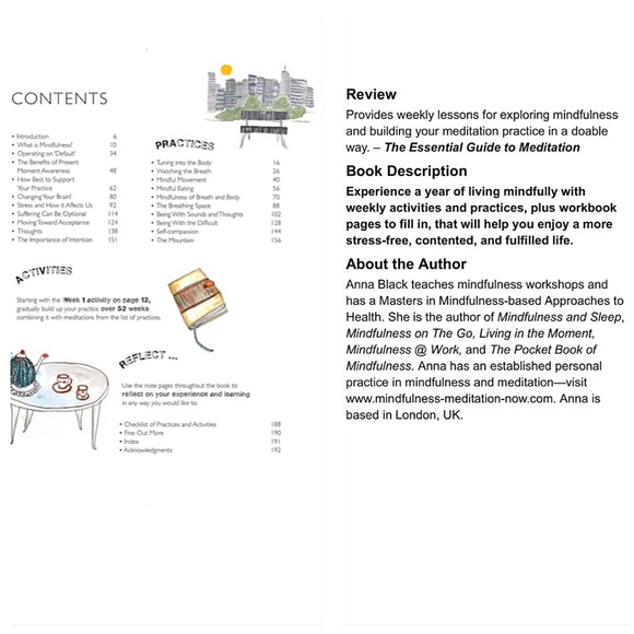 NEW A YEAR OF LIVING MINDFULLY Book Weekly Mindfulness Meditation Guide Activity - Picture 4 of 10